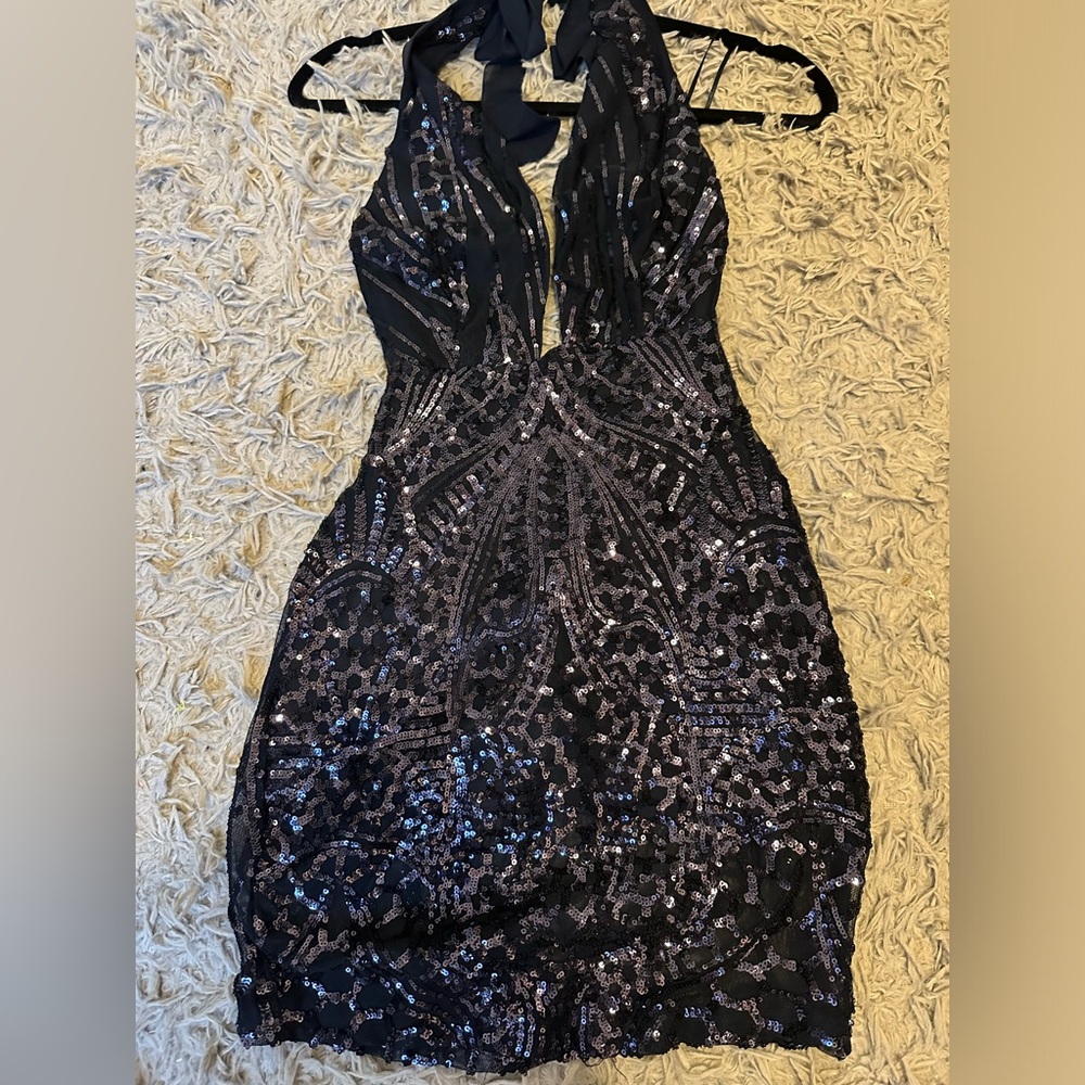 Blue sequence dress